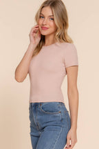 ...Cotton Jersey Baby Rib Tee