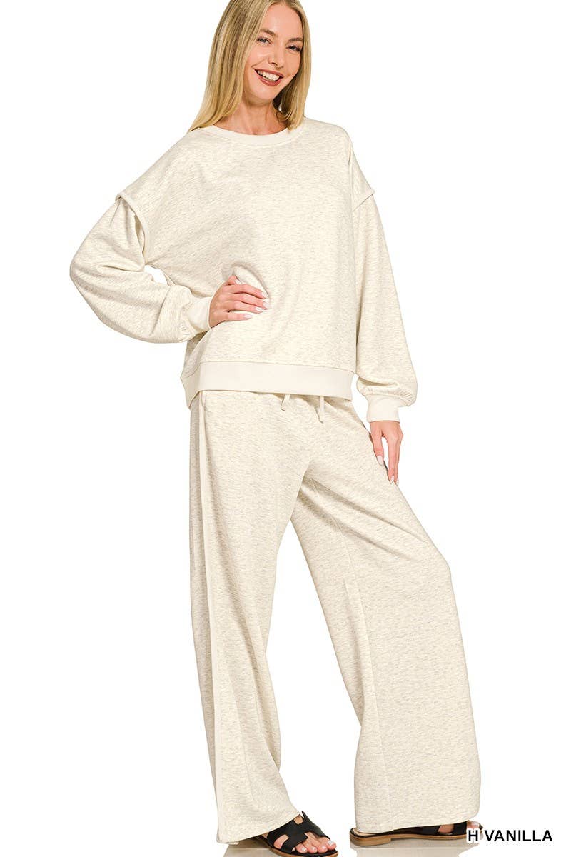Scuba Contrast Trim Piping Detail Sweatshirts And Pants Set