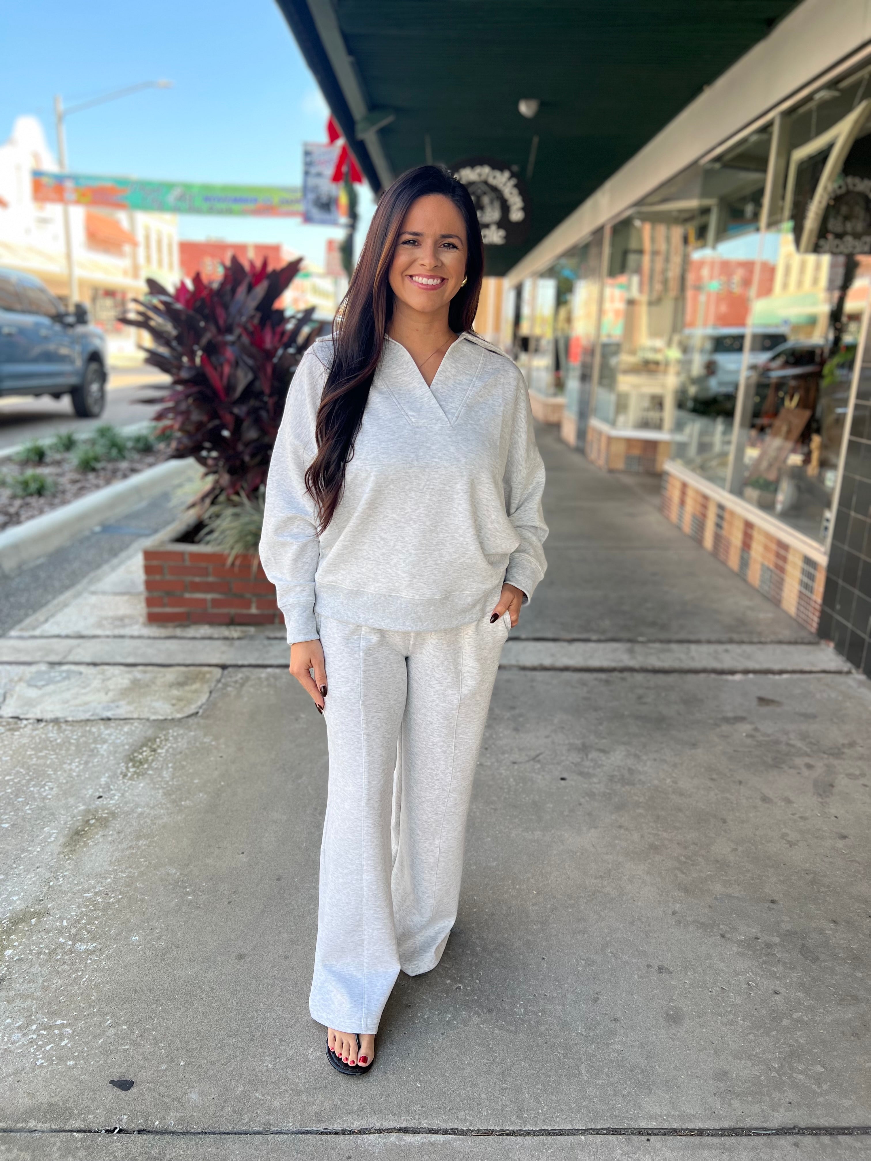 Scuba Collared Pullover & Pants 2PC Set