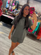 Kinsey Ribbed Loose Fit Tee and Shorts Set