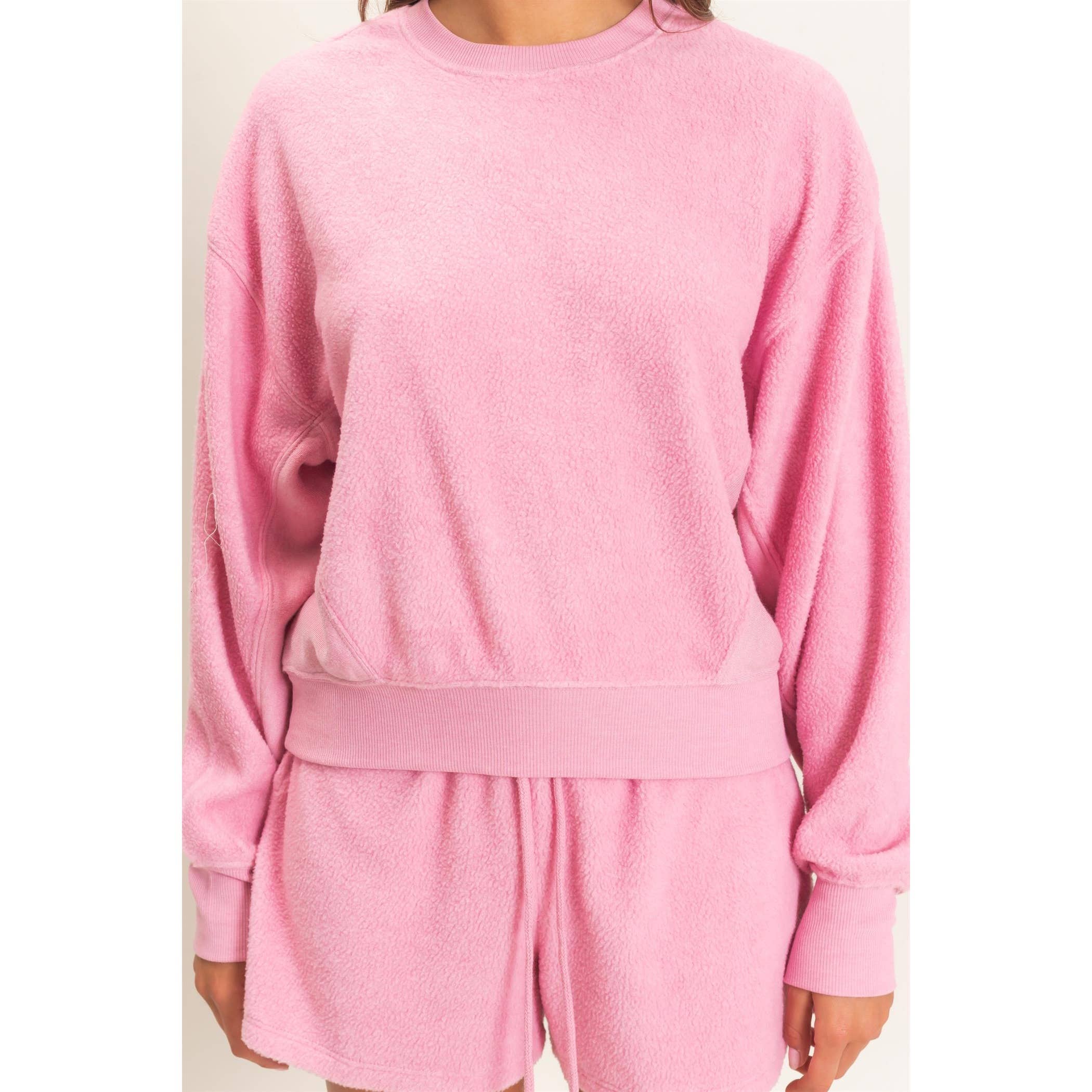 Contrast Sweatshirt & Shorts Set