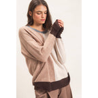Colorblock Crew Neck Sweater