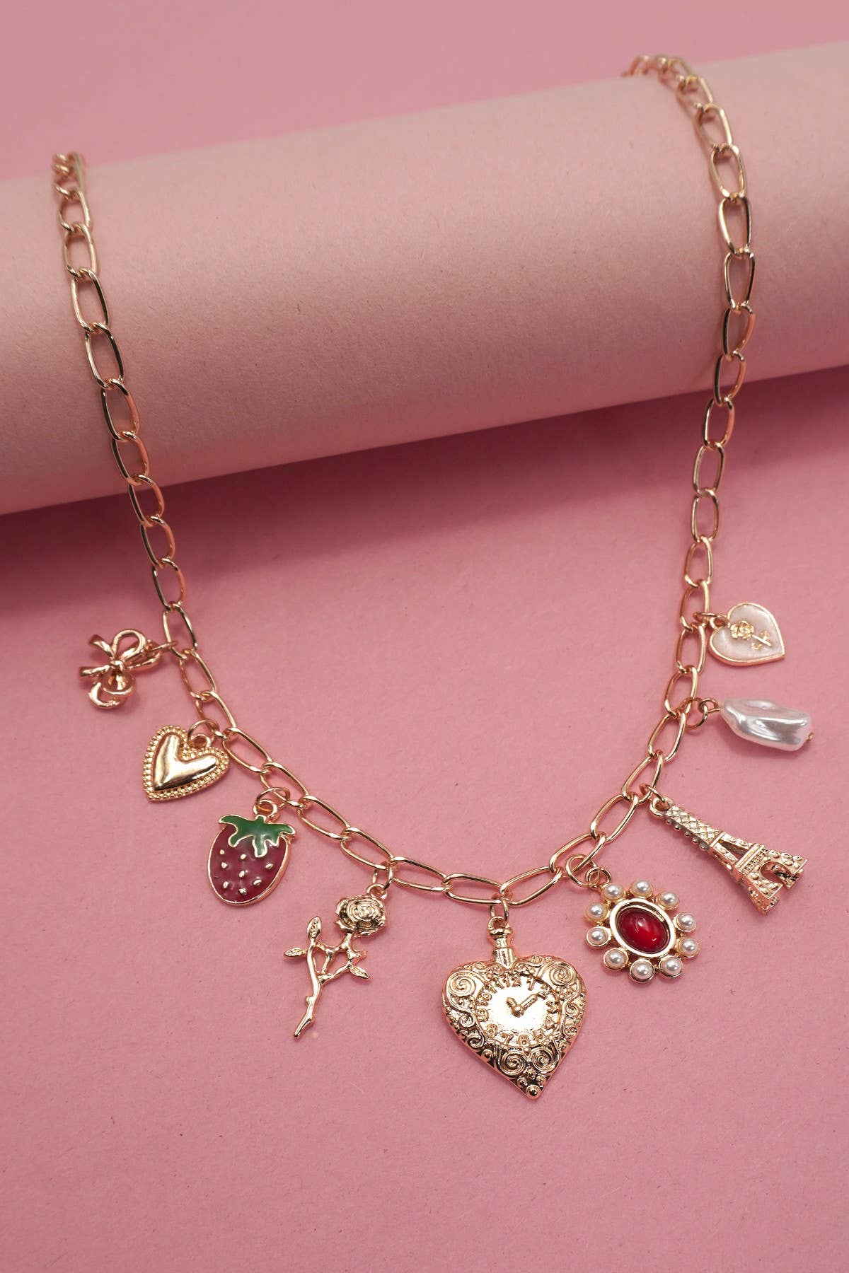 Strawberry Eiffel Tower Necklace