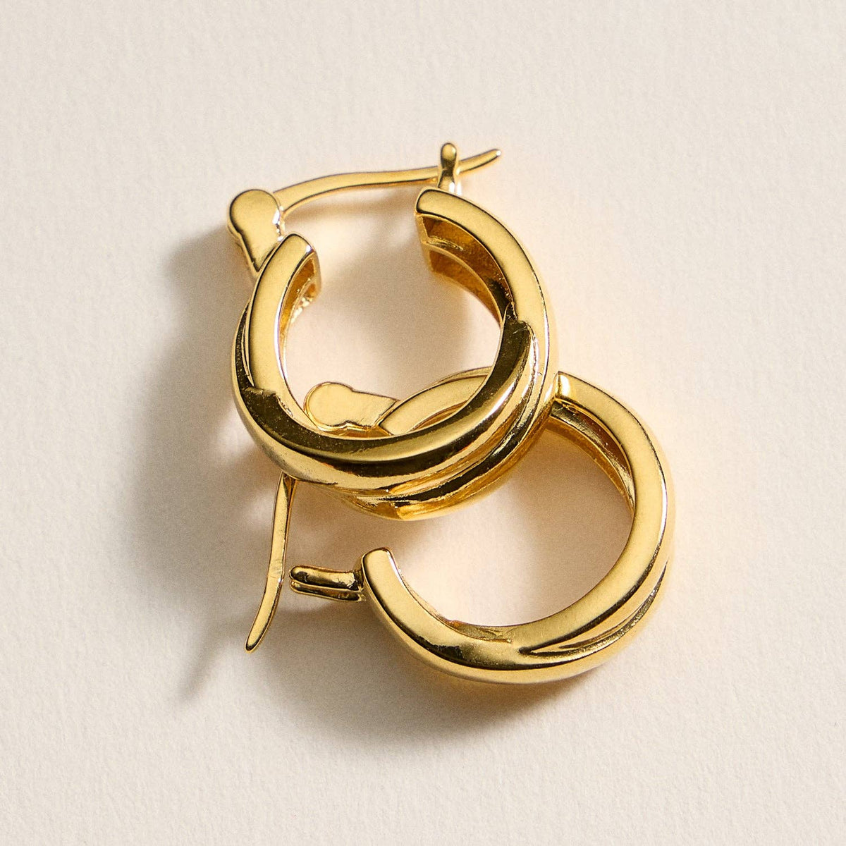 Gold-Dipped Chunky Huggies Earrings