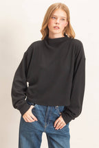 Ribbed Mock Neck Top