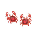 Square Stone Accent Crab Stud Earrings