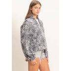 Leopard Print Fleece Half Zip Pullover