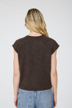 RAW EDGE SLEEVELESS LIGHTWEIGHT CARDIGAN