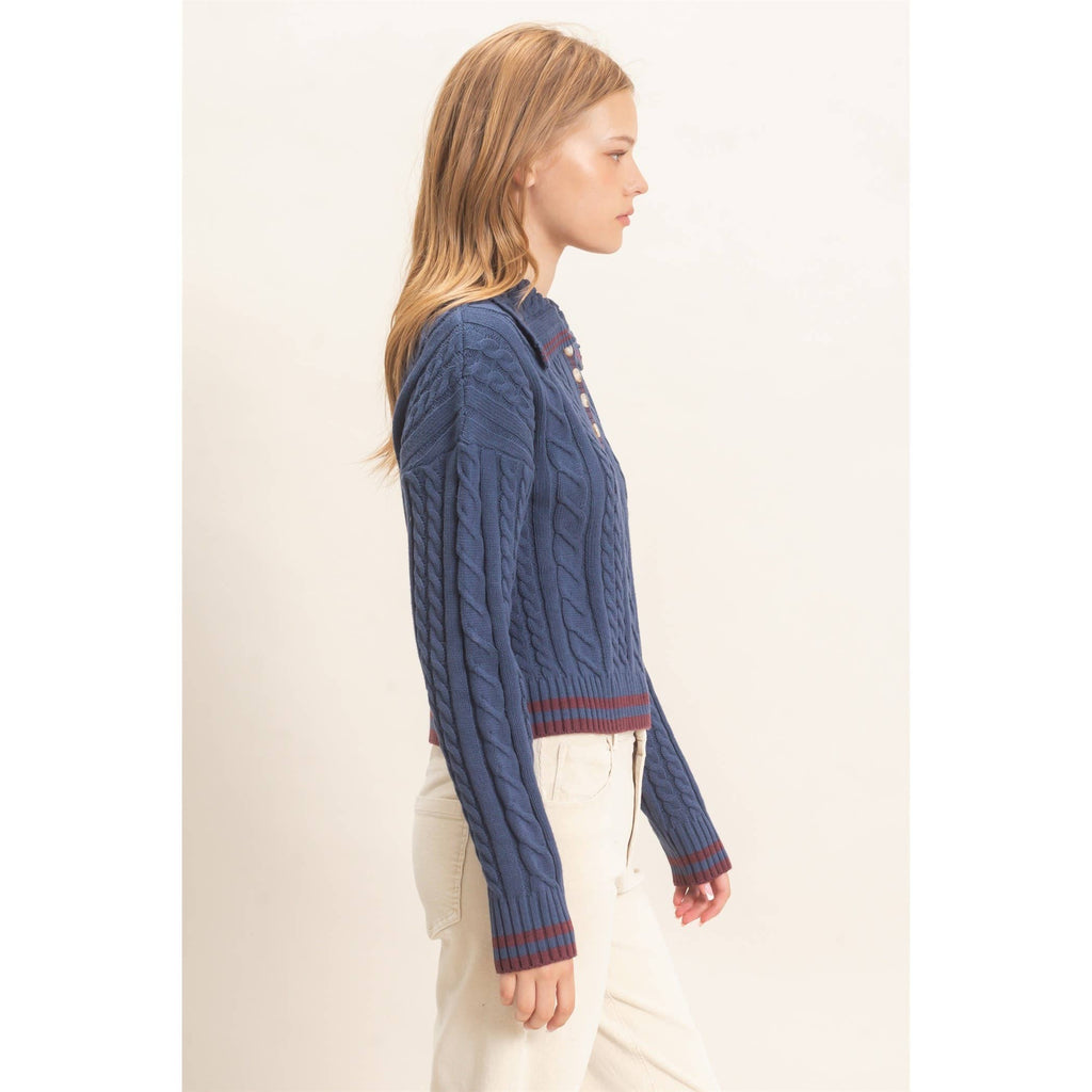 Cable Knit Collar Sweater