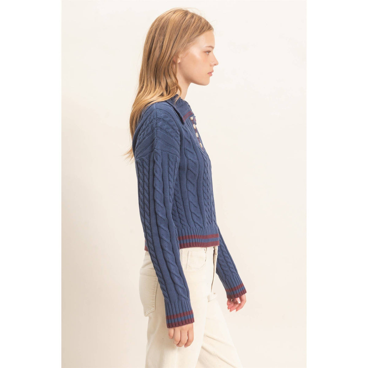 Cable Knit Collar Sweater