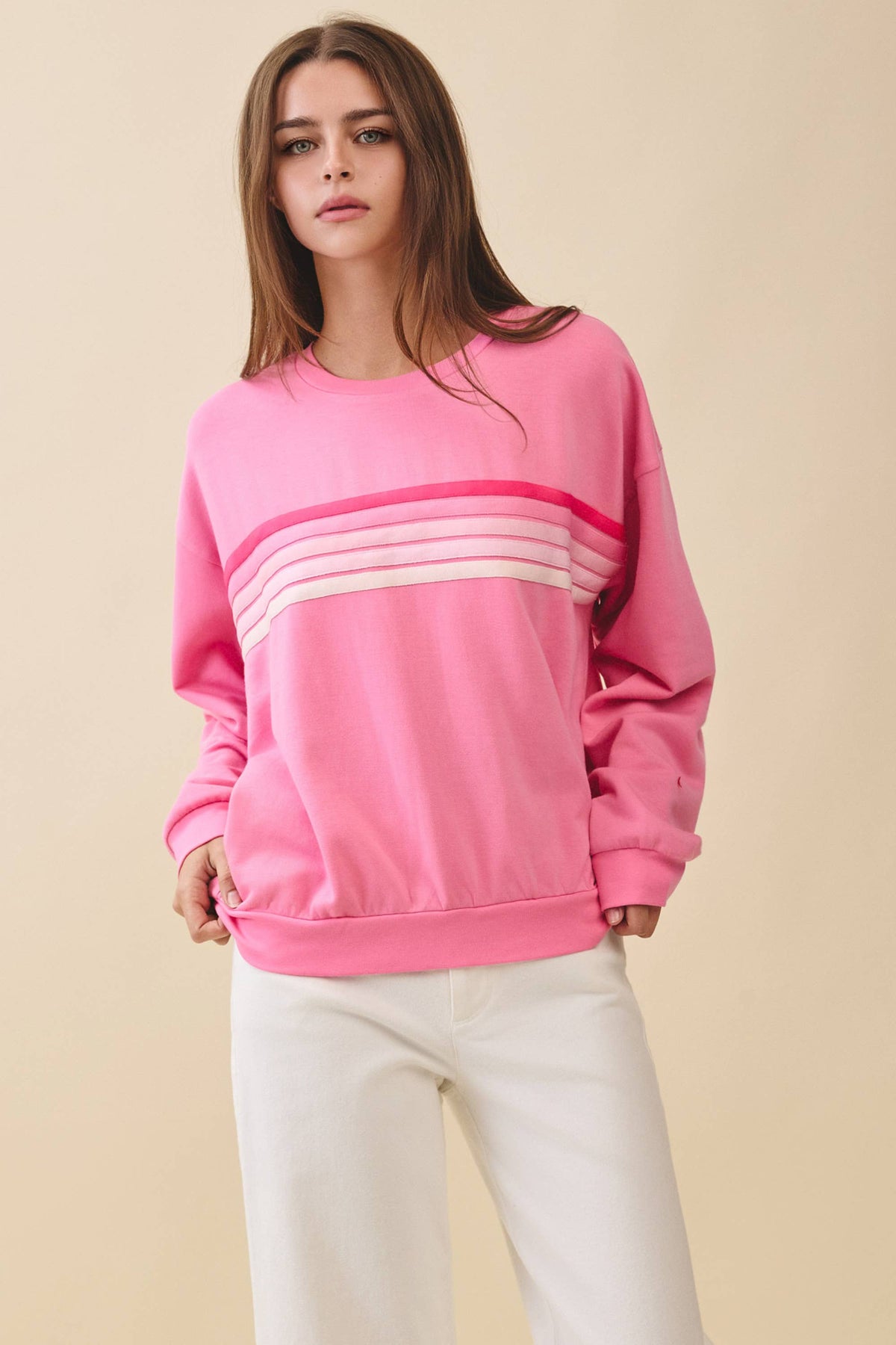9150GK Retro Ombre Stripe Graphic Sweatshirt