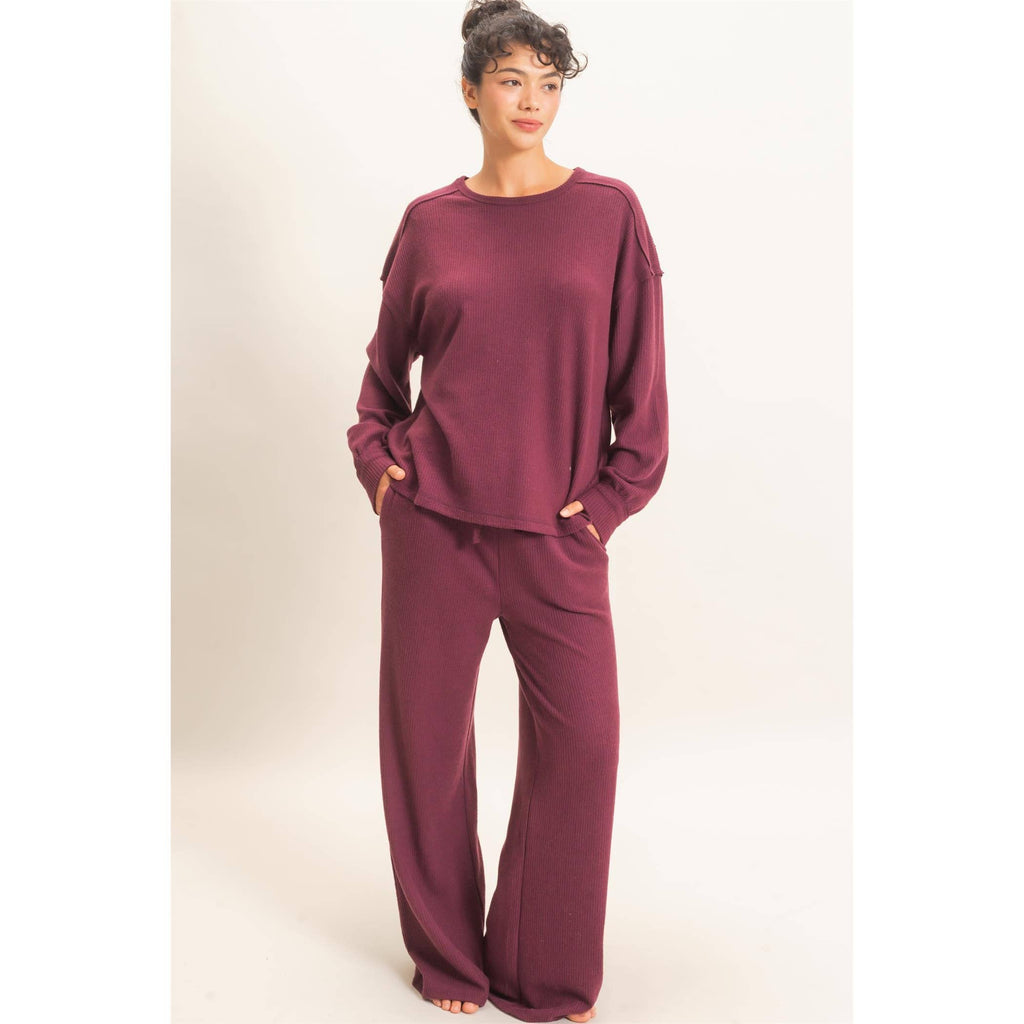 Brushed Waffle Drawstring Pants