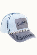 RODEO Two-Toned Dad Cap with Vegan Leather Bill +Leatherette