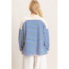 Striped Henley Sweatshirt