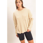 Mineral Wash Waffle Long Sleeve Top