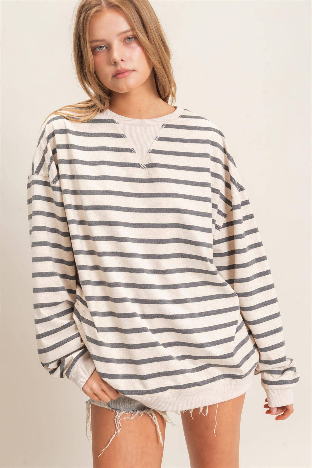 Striped Long Sleeve Pullover