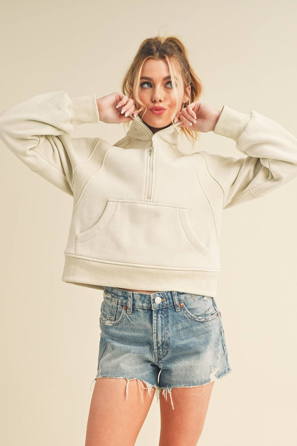 950CK Dove Funnel Neck Half Zip 6