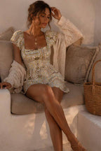 Boho Patchwork Print Smocked Romper