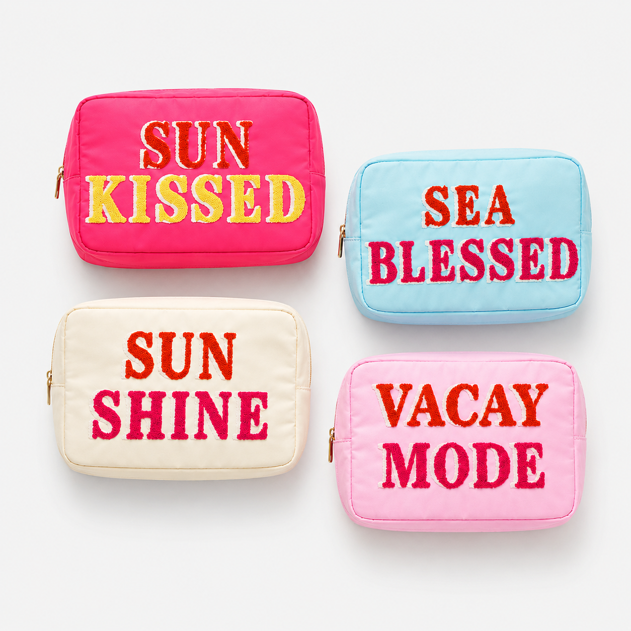 4-in-1 VACAY Cosmetic Pouches Bundle - Set Of 12 ( $72 Value )