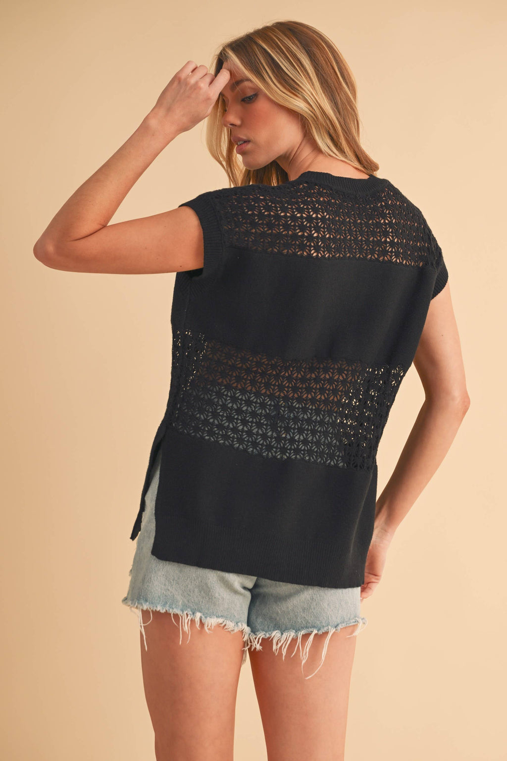 3231FN Ameena Open Stitch Mesh Tank