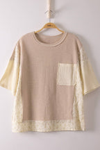 NT12633-Oversized Mixed Media Knit Top
