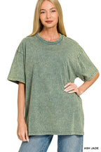 Washed Short Sleeve Top