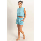 Burnout French Terry Sleeveless Top & Shorts Set