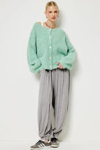 Balloon Sleeve Knit Cardigan