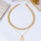 Multi-Layered Cross Pendant Necklace | 80N93429