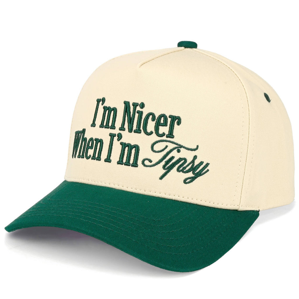 I'M NICER WHEN I AM TIPSY Letter on Two Tone Trucker Hat
