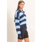 Rugby Stripe Polo Sweater