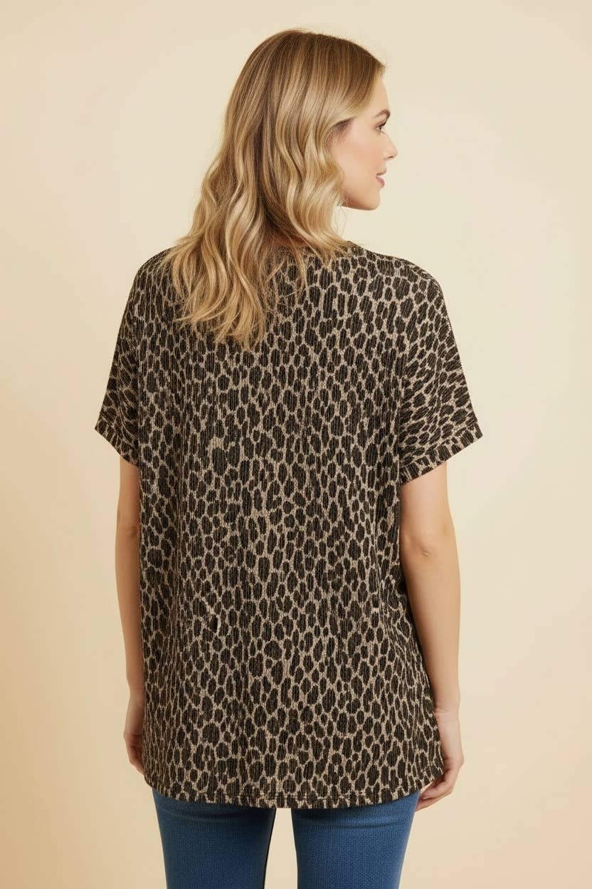 ET7864-22 ANIMAL URBAN RIBBED PRINT TOP