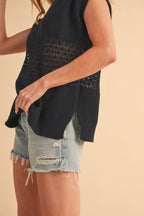 3231FN Ameena Open Stitch Mesh Tank