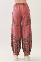 Mineral Washed Cheetah Leopard Balloon Lounge pants HP6948