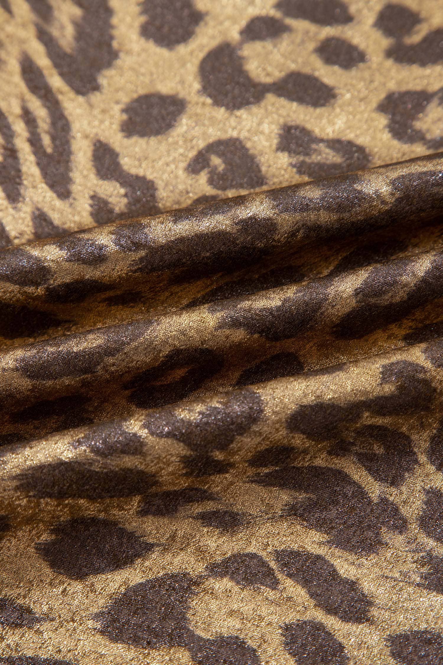 PRETTY BASH Metallic Leopard 3/4 Sleeve Blouse