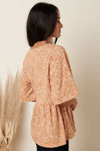 T10161 - DITSY FLOWER PRINT BABY DOLL KNIT TOP