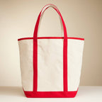 Large Nautical Print Canvas Tote | Beach Carry Bag