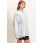 Acid Wash Crew Neck Long Sleeve Sweatshirt