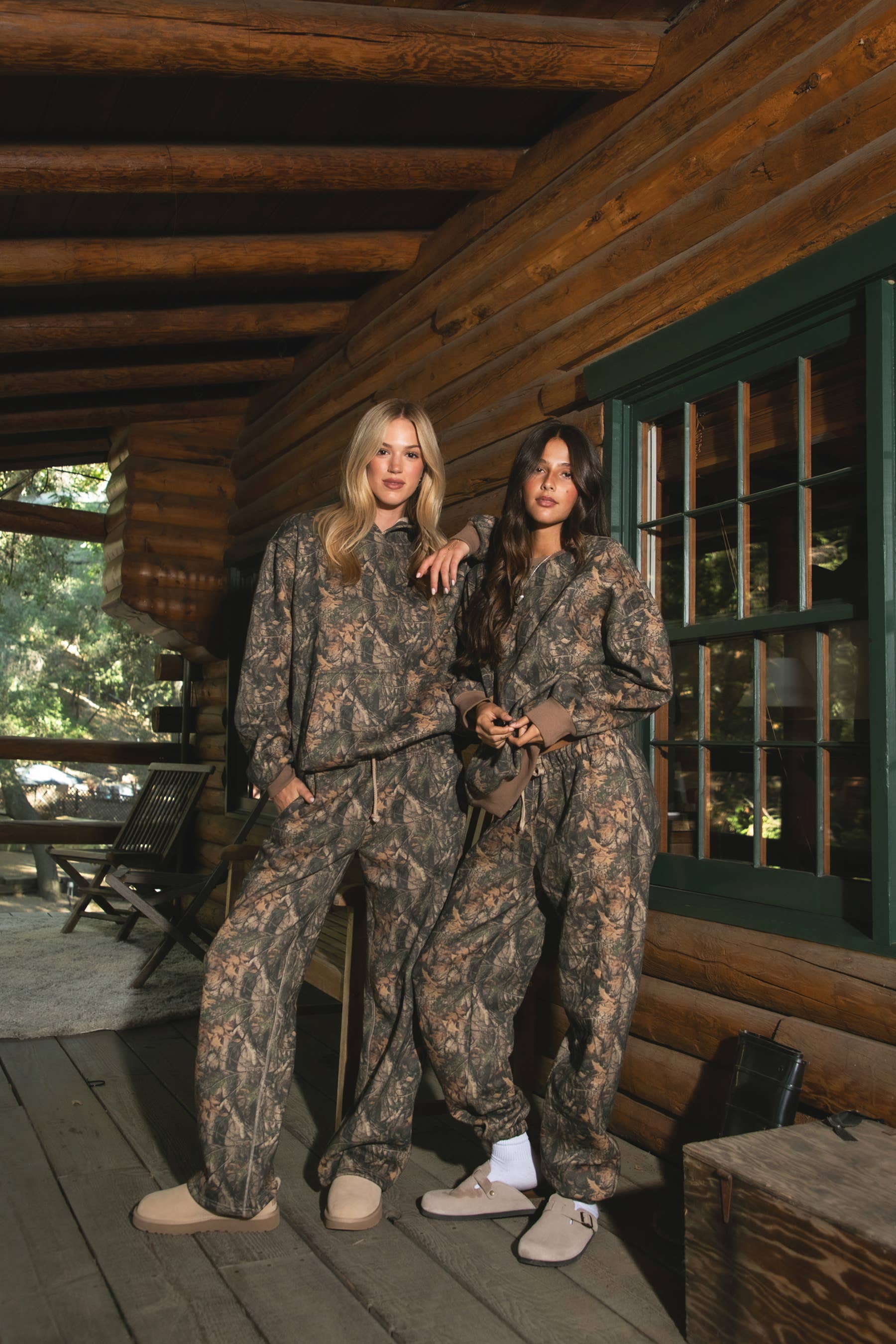 Dark Woodland Camo Lounge Fleece Classic Hoodie