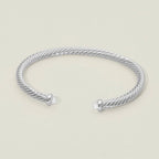 Pearl Tip Twisted Cable Cuff Bracelet