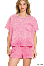 Halo Snow Washed Boxy Top N Shorts Set