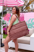 Puffer Tote – Carry All Very Busy – Espresso / Brown