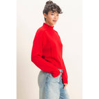 Roll Neck Sweater With Reversed Seam
