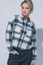 Cropped Plaid Flannel Shirt