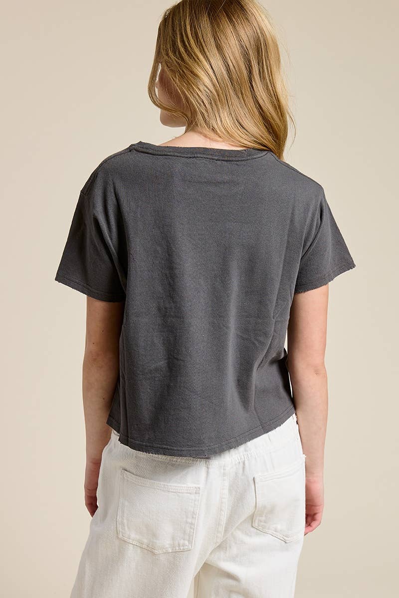 Puff' Wild West Cowboy Graphic S/S Seamless Faux Crop