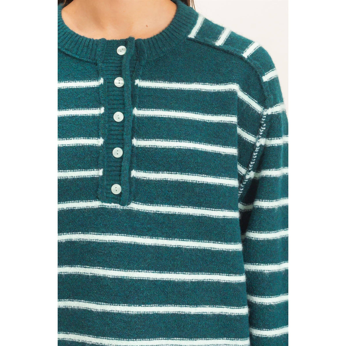 Stripe Henley Sweater