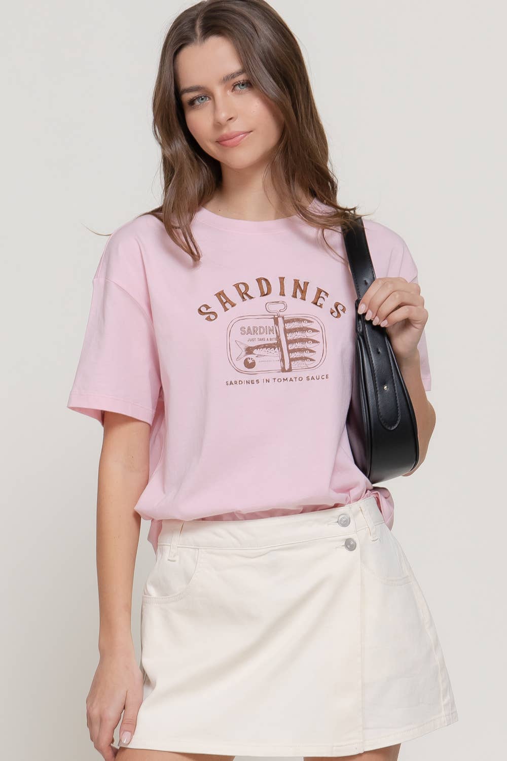 Short Sleeve Crew Neck Embroidery Crew Neck Top