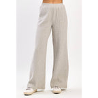 QUILTED CREW NECK SWEATSHIRT AND PANTS SET