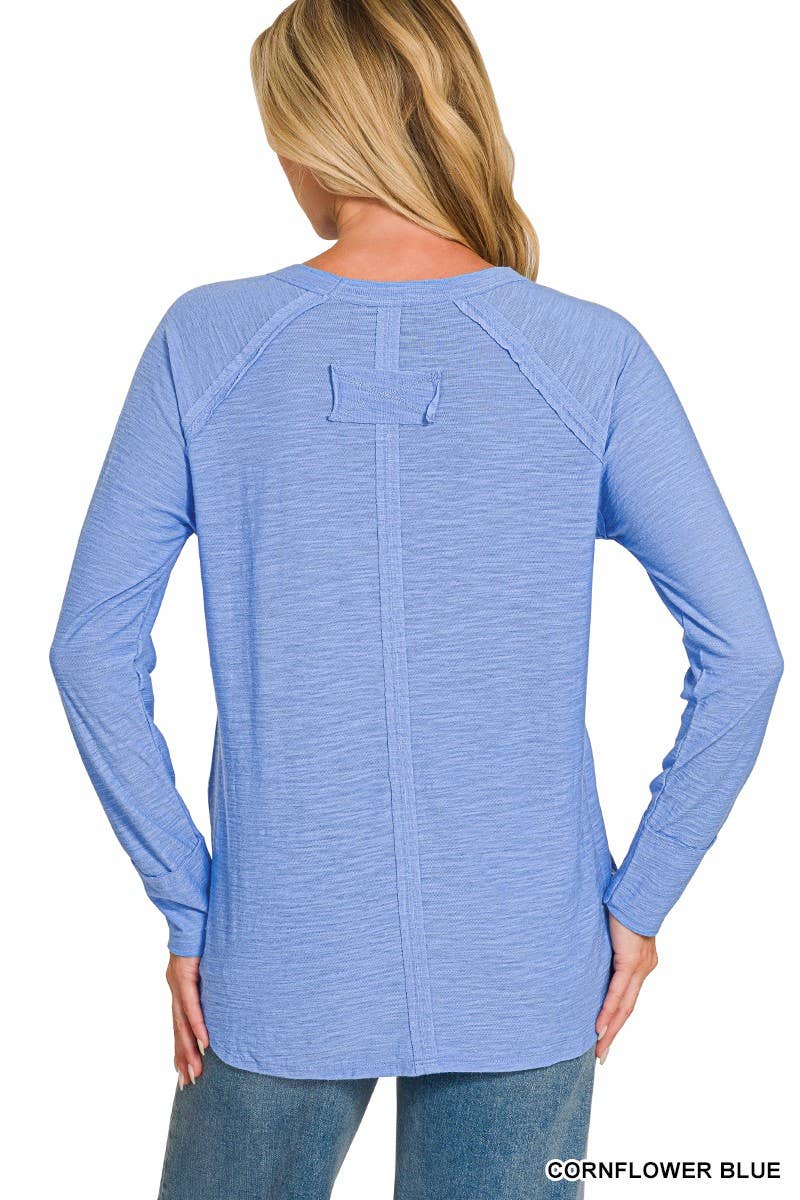 Cotton Slub Jersey Long Sleeve Tee Shirts