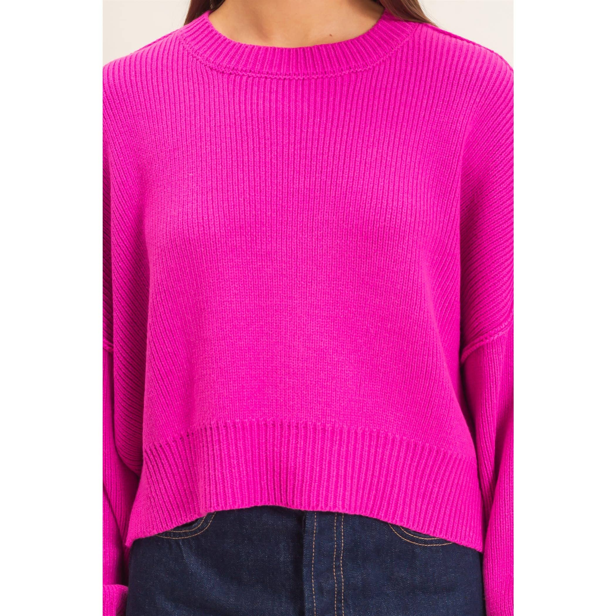Ribbed Drop Shoulder Sweater